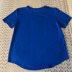 Lululemon High-Neck Running and Training T-Shirt,
blazer blue, size 8